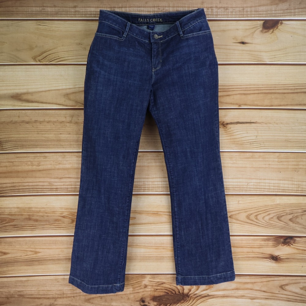 Falls Creek Bootcut Jeans Womens Size 12 Blue Dark Wash Denim‎ Mid Rise Pockets